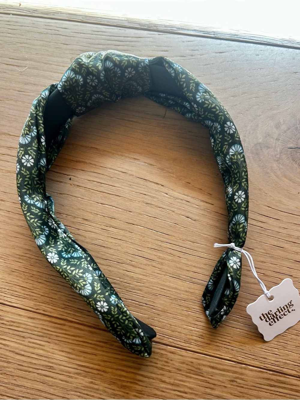 Green Floral Pattern Padded Headband